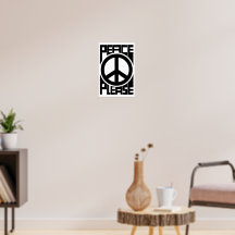 Peace Please Black Lettering