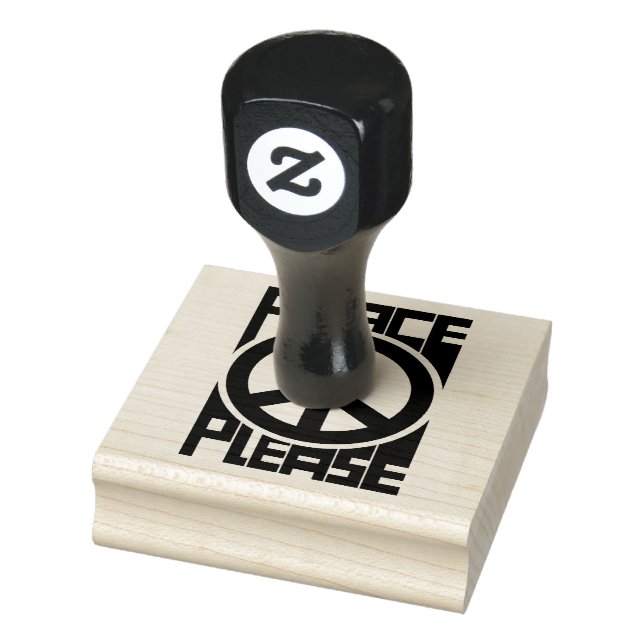 Peace Please Black Lettering Rubber Stamp (Stamp)