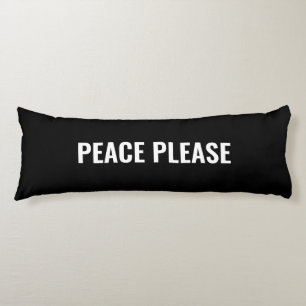Peace please black white custom text minimalist body cushion
