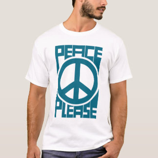 Peace Please Blue Lettering T-Shirt
