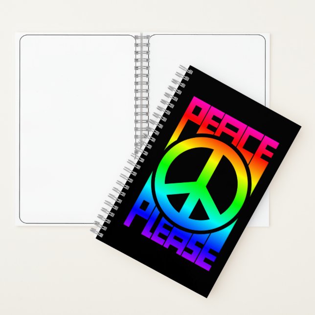 Peace Please Rainbow Lettering Notebook (Inside)
