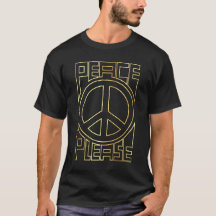 Peace Please Soft Gold Outline Lettering