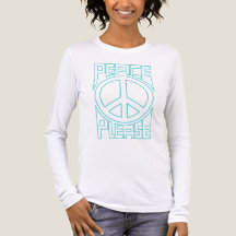 Peace Please Turquoise Outline Lettering
