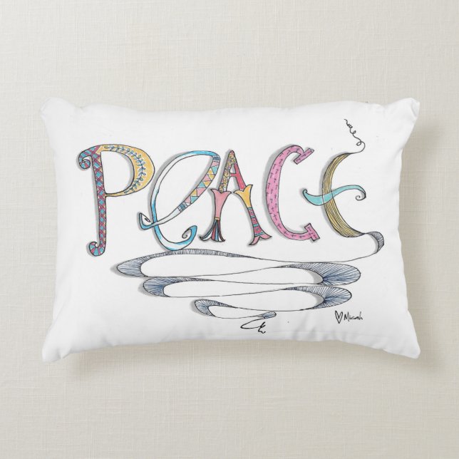 Peace Poly Accent Pillow (Front)