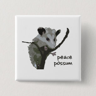 Peace Possum 15 Cm Square Badge