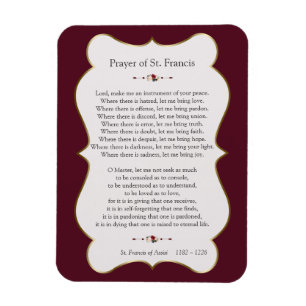 Peace Prayer of St. Francis Golden Frame Magnet