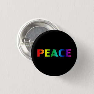 Peace pride lgbt lgbt queer gay rainbow black 3 cm round badge