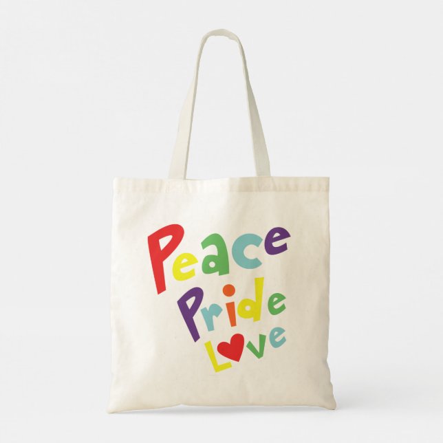 Peace Pride Love Tote Bag (Back)