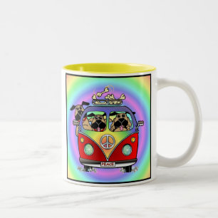 Peace Pugs Rainbow Mug