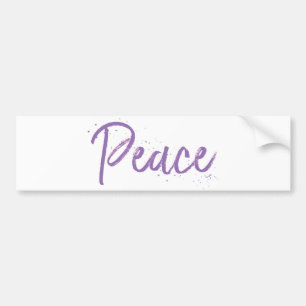 Peace--Purple-Text Bumper Sticker