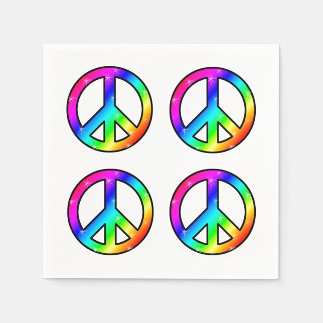 Peace Rainbow Paper Napkins (Front)