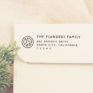 Peace Retro Family Name Sans-Serif Return Address Self-inking Stamp