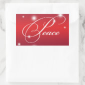 PEACE ribbon script snow glow red large gift tag (Bag)
