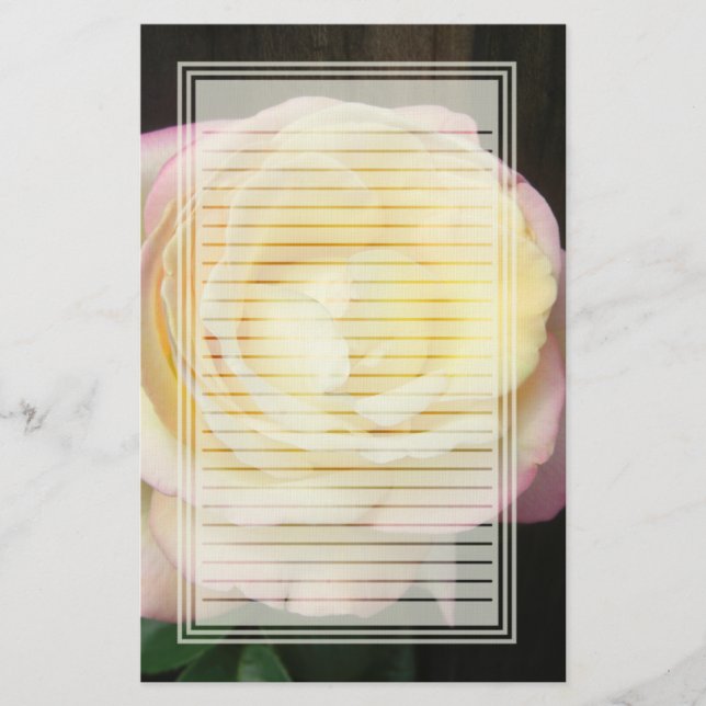 Peace Rose Lined Stationery (Front)