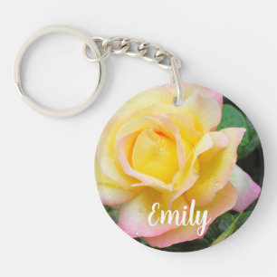 Peace Rose Photo Key Ring