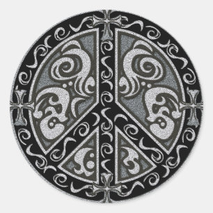 PEACE (ROUND) CLASSIC ROUND STICKER