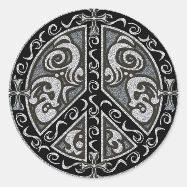 PEACE (ROUND) CLASSIC ROUND STICKER (Front)