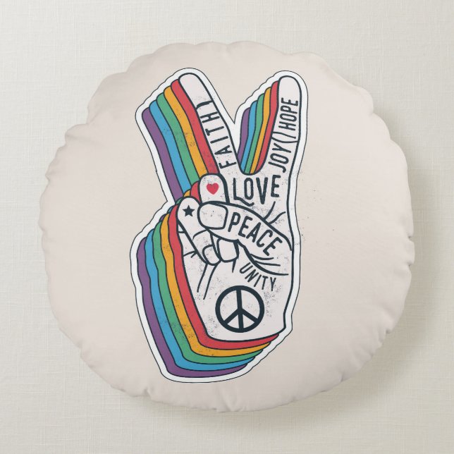 Peace Round Pillow (Front)
