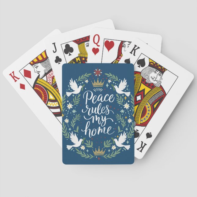 Peace Rules My Home Playing Cards (Back)