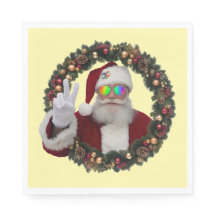 Peace Santa Holiday Napkin