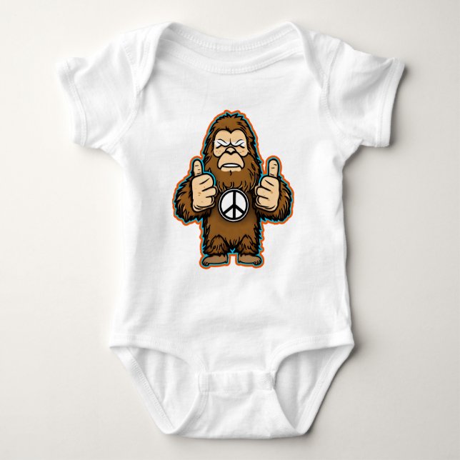 Peace Sasquatch T-Shirt Baby Bodysuit (Front)