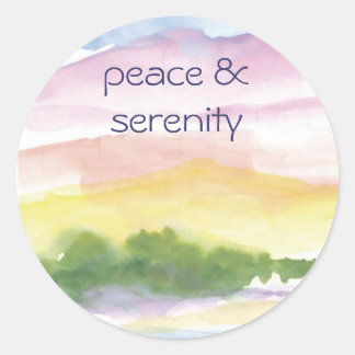 peace &  serenity classic round sticker