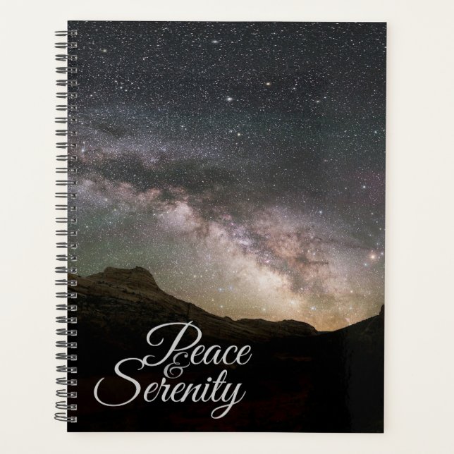 Peace & Serenity Mountain Night Sky Planner (Front)