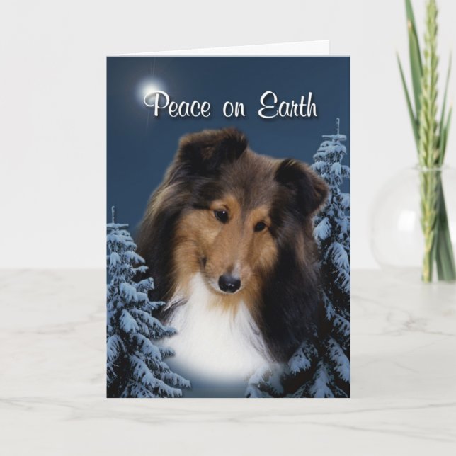 Peace Sheltie Xmas Card (Front)