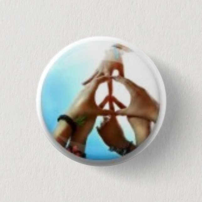 peace sign 3 cm round badge (Front)
