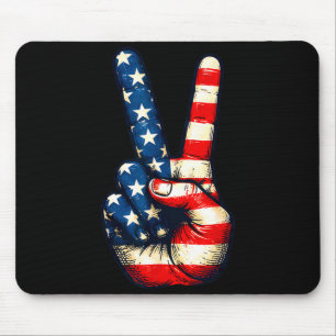 Peace sign 60's vintage 4th of july 70's hippie mouse pad