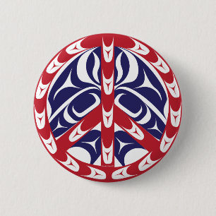 Peace Sign 6 Cm Round Badge