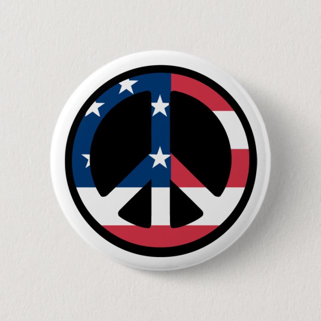 peace sign 6 cm round badge (Front)
