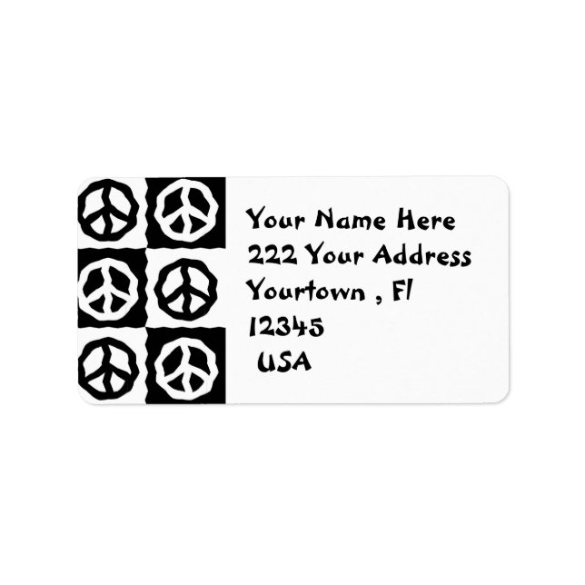 Peace sign Address Label (Front)