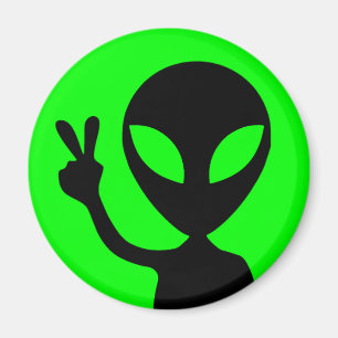 Peace Sign Alien Magnet