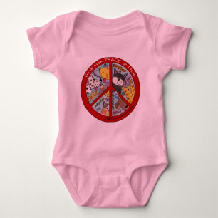 Peace Sign-Animal Protection Baby Bodysuit