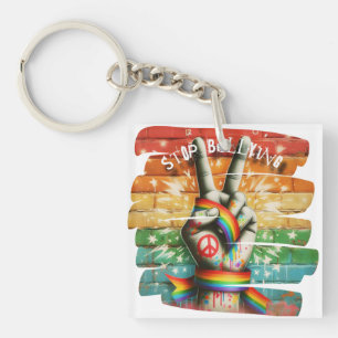 Peace Sign Anti-Bullying Key Ring