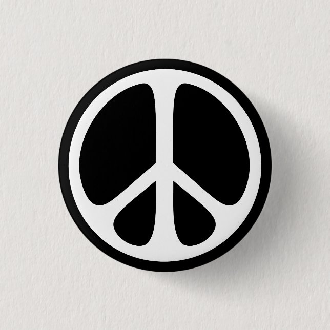 Peace Sign Ban the Bomb Sixties Pinback Button (Front)