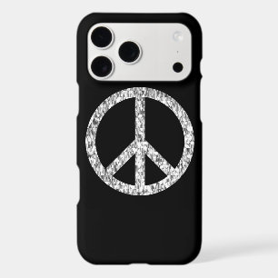 Peace Sign Black Silver Glitter Chic