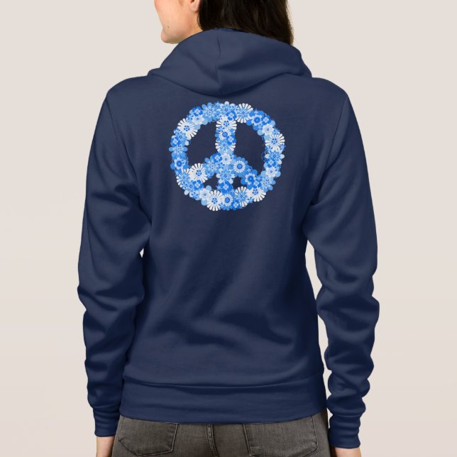 Peace Sign Blue Hoodie (Back)