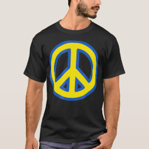 PEACE SIGN Blue & yellow Ukrainian Solidarity Uk T-Shirt