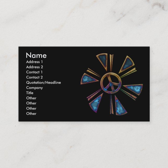 PEACE SIGN BUSINESS CARDS (Front)