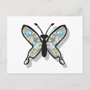 Peace Sign Butterfly Postcard