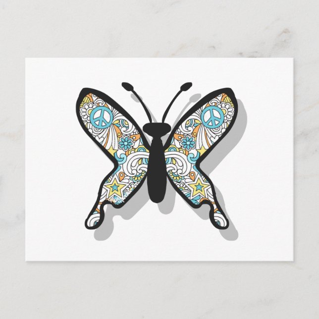 Peace Sign Butterfly Postcard (Front)