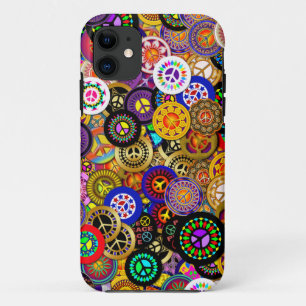 Peace Sign Buttons Collage Case-Mate iPhone Case