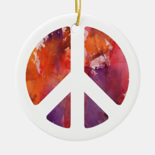 Peace Sign Ceramic Tree Decoration