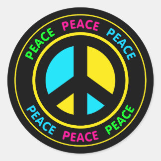PEACE SIGN CLASSIC ROUND STICKER