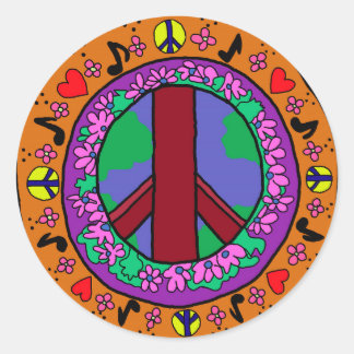 Peace Sign Classic Round Sticker