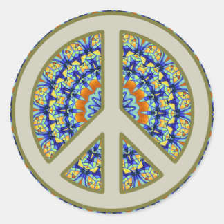 Peace Sign Classic Round Stickers