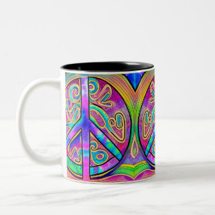 Peace Sign Cool Colours 11 oz Mug