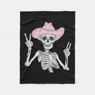 Peace Sign Cowboy Hat Western Mexican Halloween Fleece Blanket